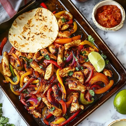 Delicious Chicken Fajitas Cooked on a Sheet Pan