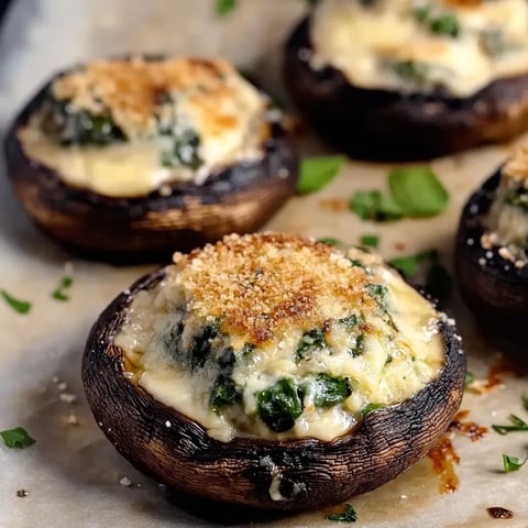 Spinach and Cheese Stuffed Portobello Mushroom