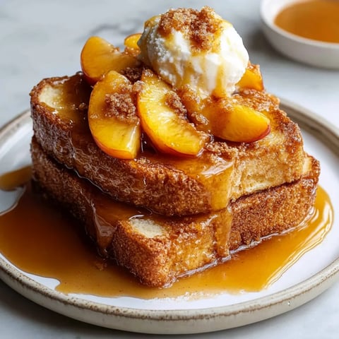 Irresistible Peach Cobbler French Toast