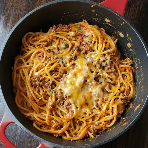 Tasty One Pot Taco Spaghetti