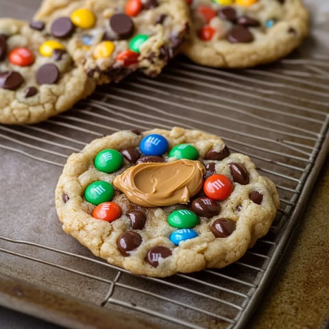 Soft and Gooey Peanut Butter M&M Cookies